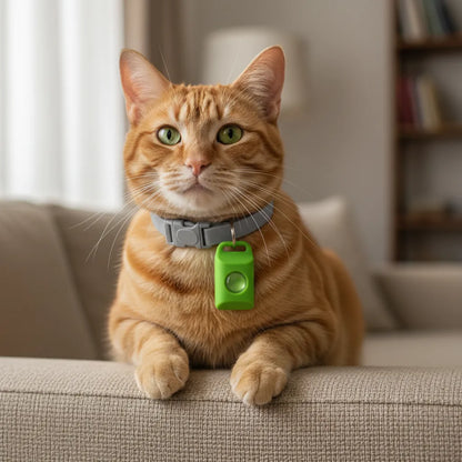 Chat portant le collier AVERA et son pendentif